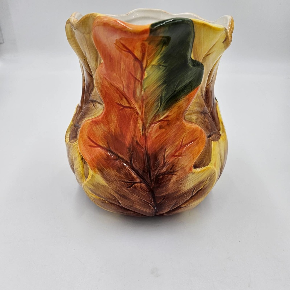 Autumn Harvest Leaf Pitcher Brown, Orange, Yellow - Picture 4 of 5